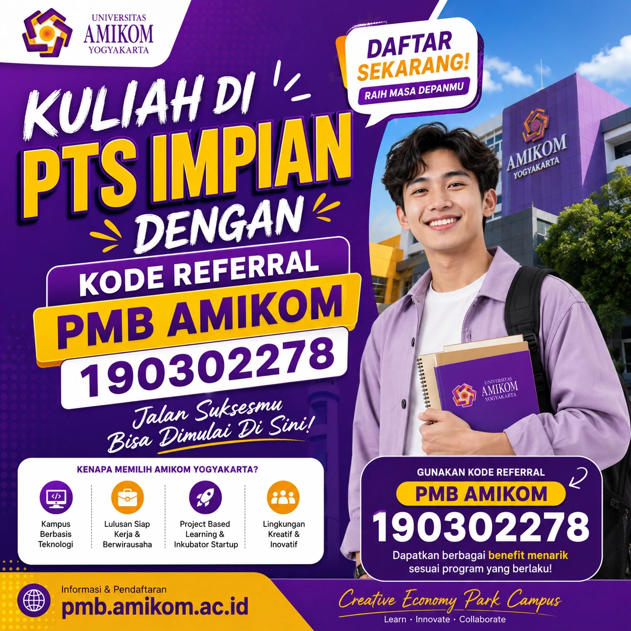 Kuliah di PTS Impian dengan Kode Referral PMB Amikom 190302278